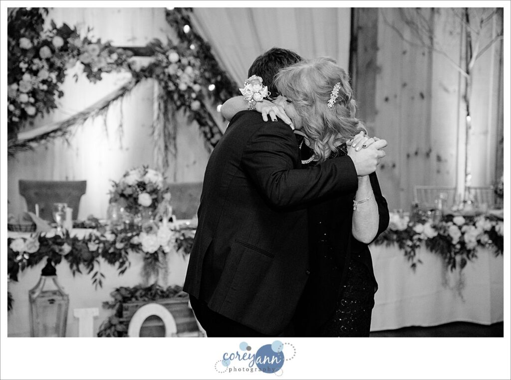 August wedding reception at The Barn on Enchanted Acres in Dennison Ohio