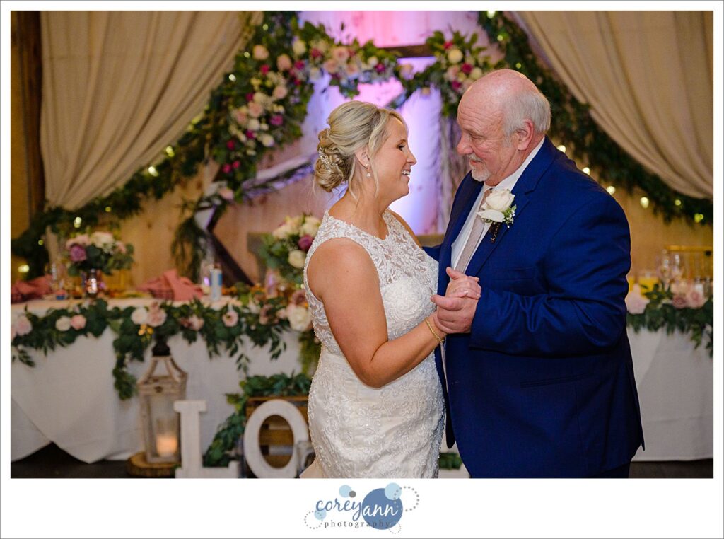 August wedding reception at The Barn on Enchanted Acres in Dennison Ohio