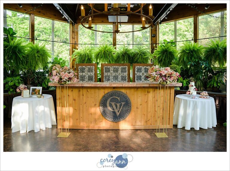 Wedding ceremony at Conservatory at Gervasi Vineyard in August