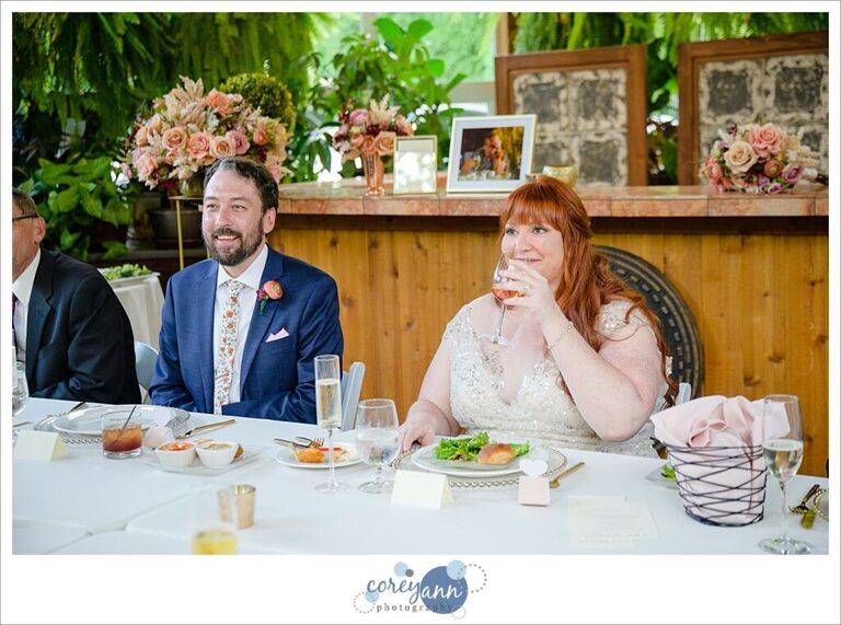 Wedding reception in the conservatory at Gervasi Vineyard in Canton Ohio