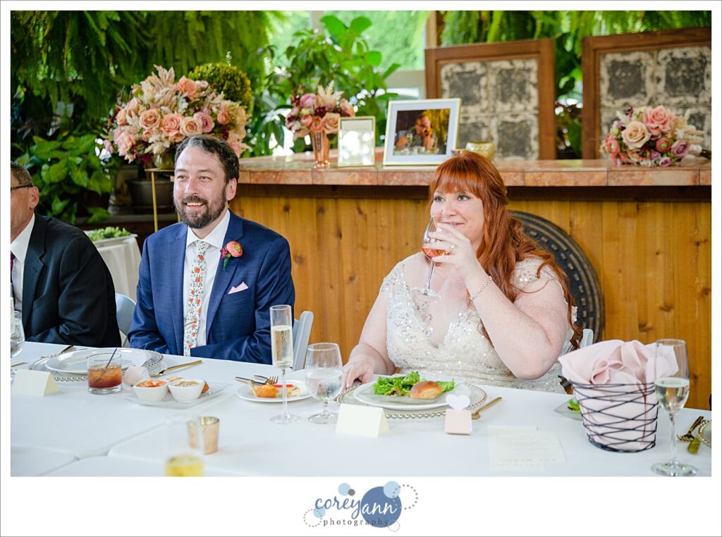 Wedding reception in the conservatory at Gervasi Vineyard in Canton Ohio