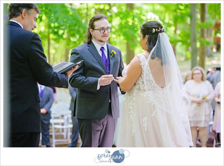 Summer outdoor wedding ceremony at Manakiki Golf Course in Willoughby Ohio