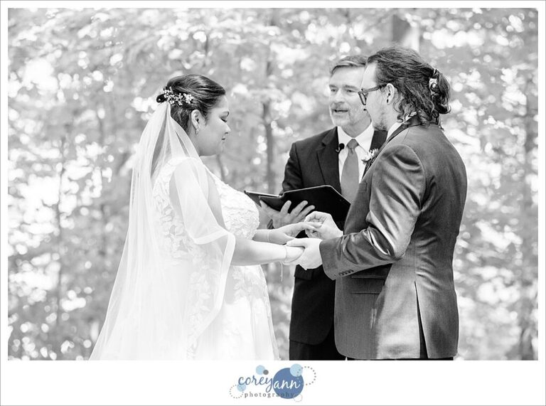 Summer outdoor wedding ceremony at Manakiki Golf Course in Willoughby Ohio