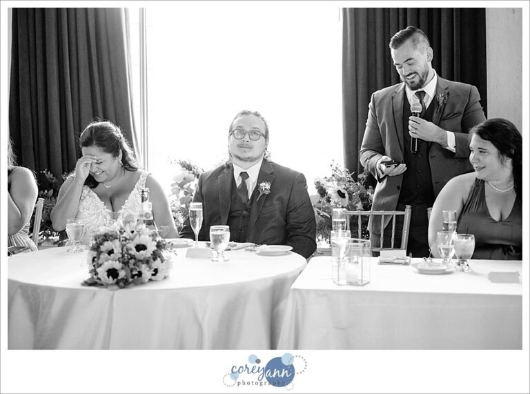 Wedding Reception toast at Pine Ridge Country Club in Wickliffe Ohio