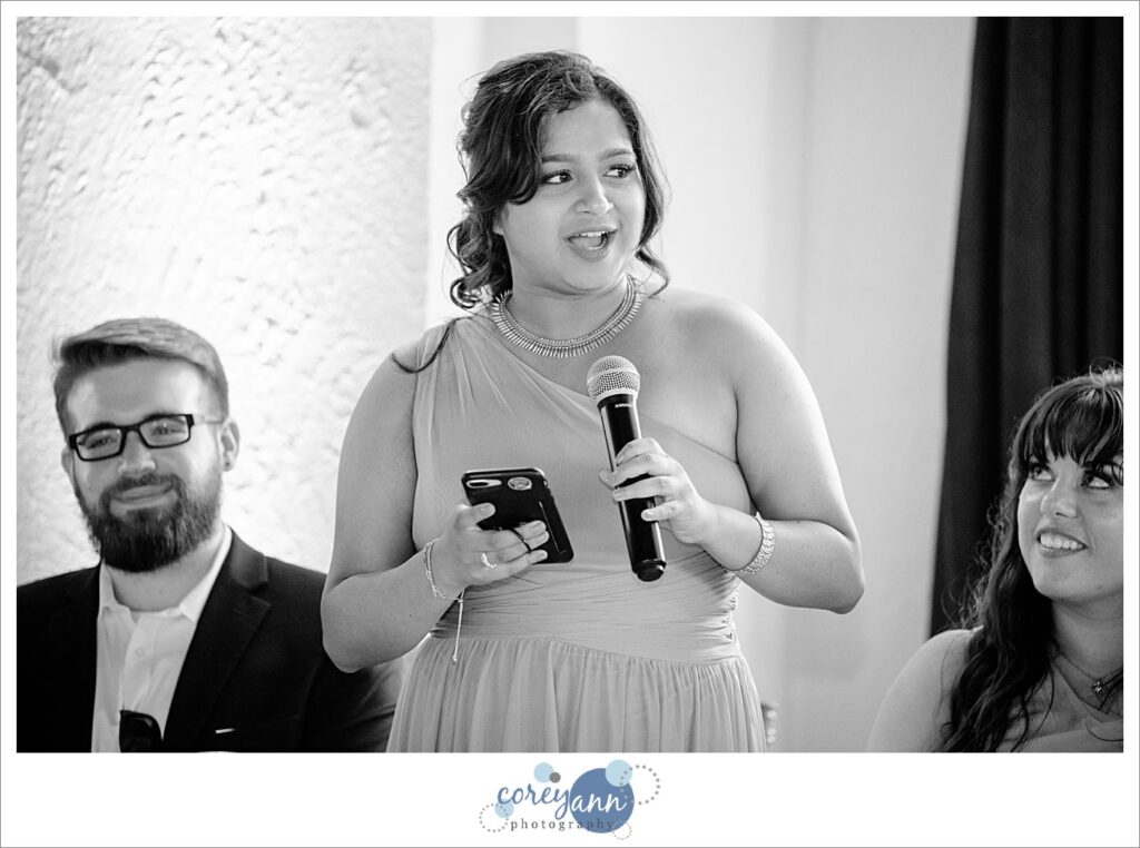 Wedding Reception toast at Pine Ridge Country Club in Wickliffe Ohio