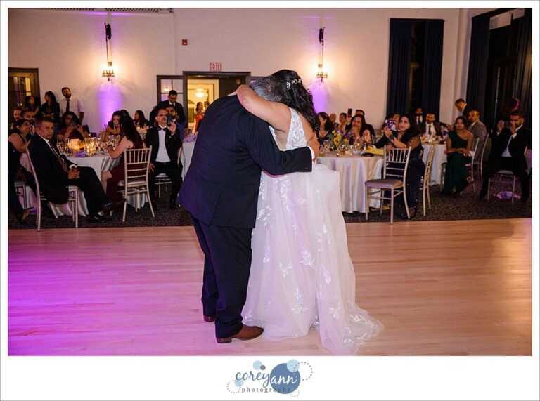 Father/Daughter dance during wedding reception at Pine Ridge Country Club in Wickliffe Ohio