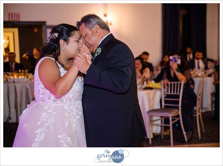 Father/Daughter dance during wedding reception at Pine Ridge Country Club in Wickliffe Ohio