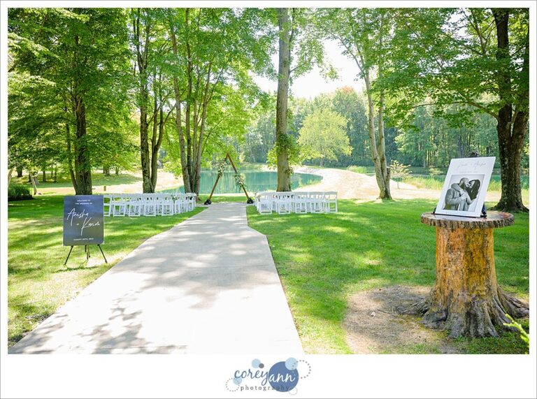 Wedding ceremony set up at Sun Valley Ohio