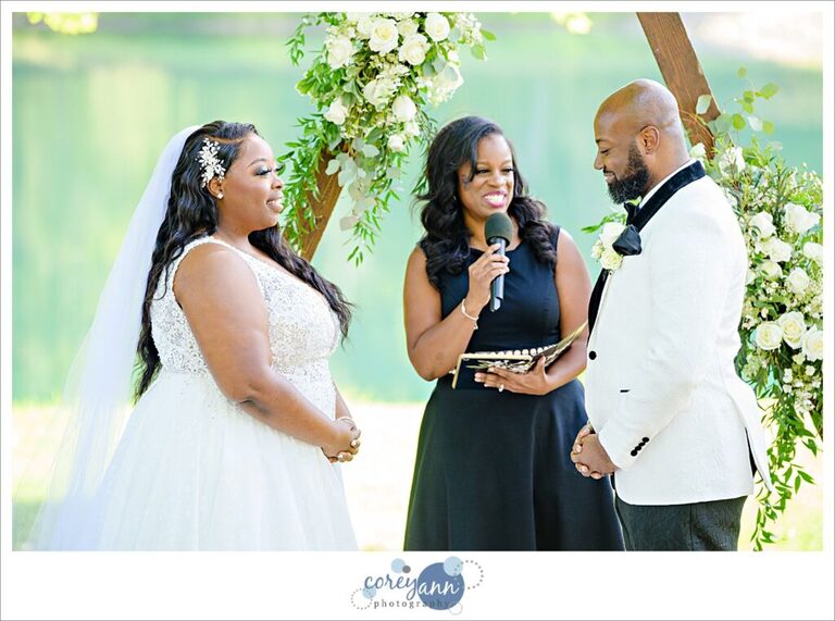 Late August Summer wedding ceremony at Sun Valley Ohio