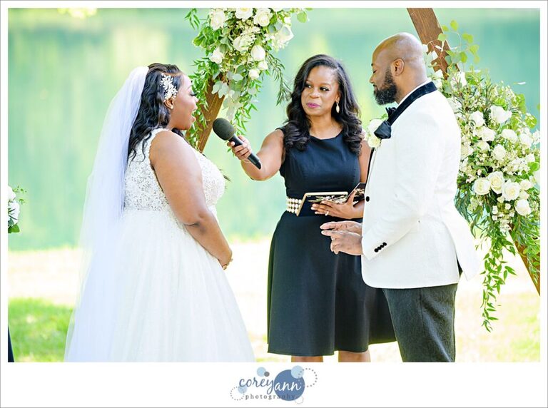 Late August Summer wedding ceremony at Sun Valley Ohio