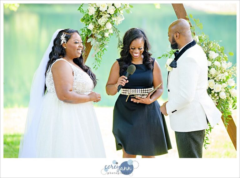 Late Summer wedding ceremony at Sun Valley Ohio