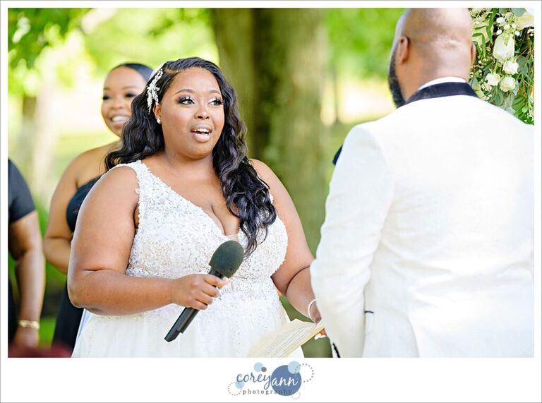Late Summer wedding ceremony at Sun Valley Ohio