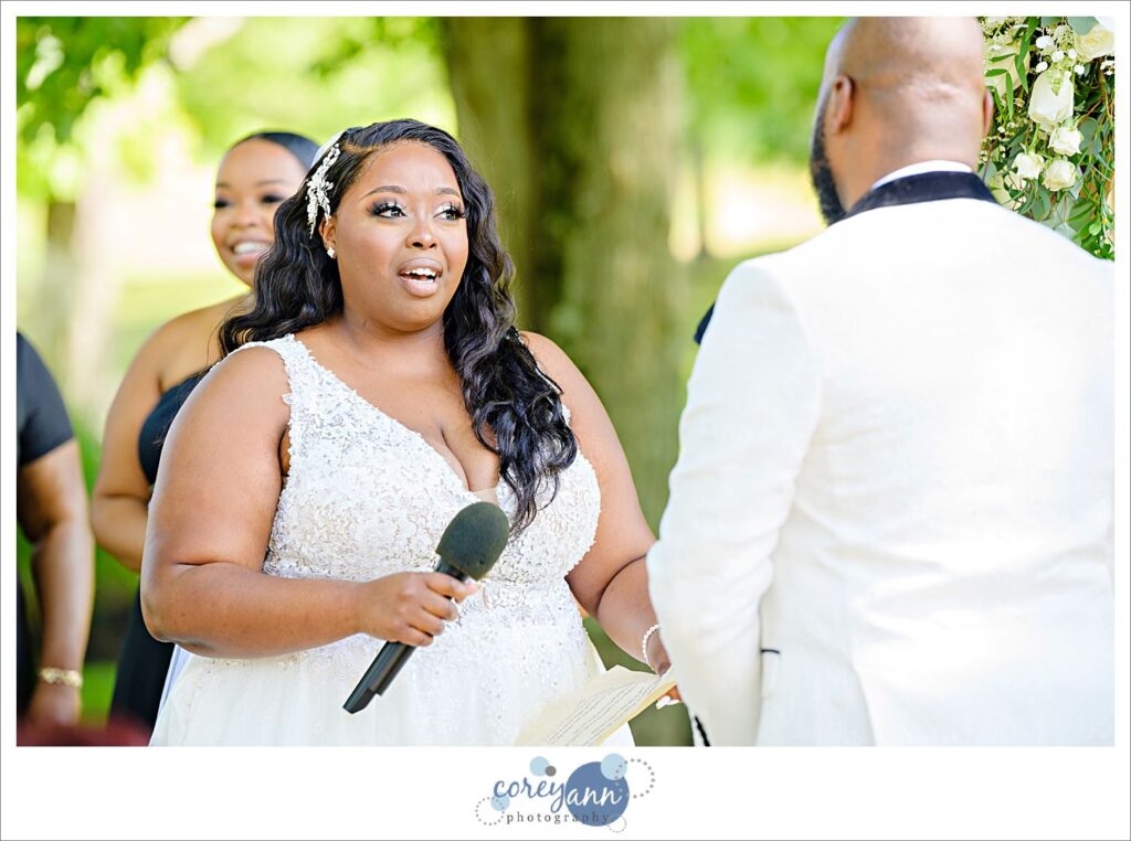 Late Summer wedding ceremony at Sun Valley Ohio