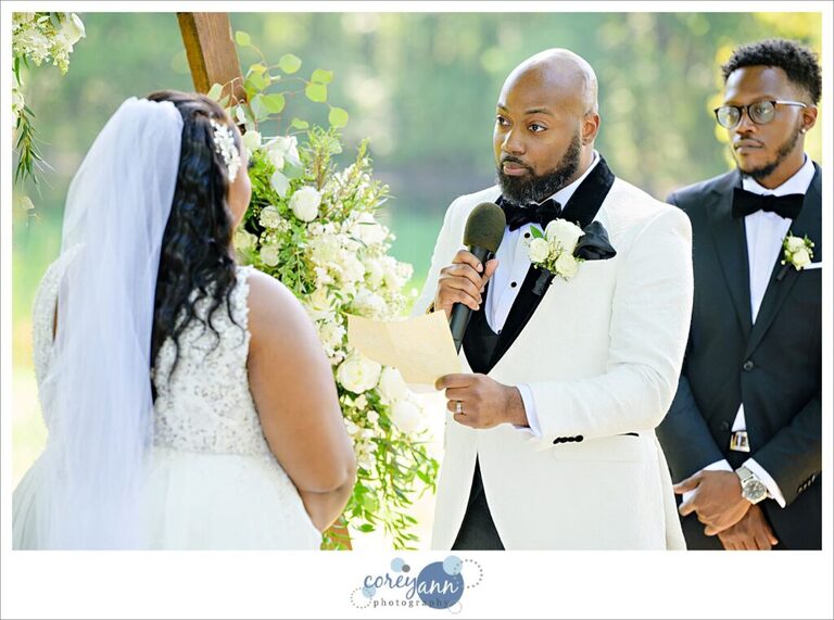 Emotional Late Summer wedding ceremony at Sun Valley Ohio