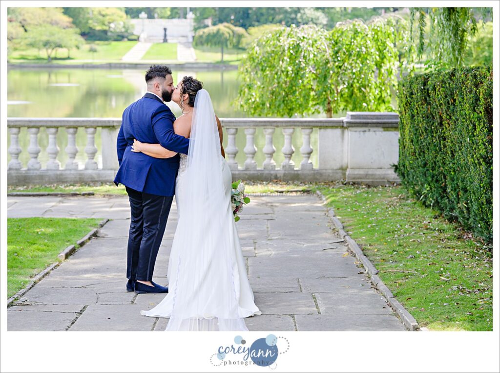 Bride and Groom at Cleveland Museum of Art before their wedding in Ohio