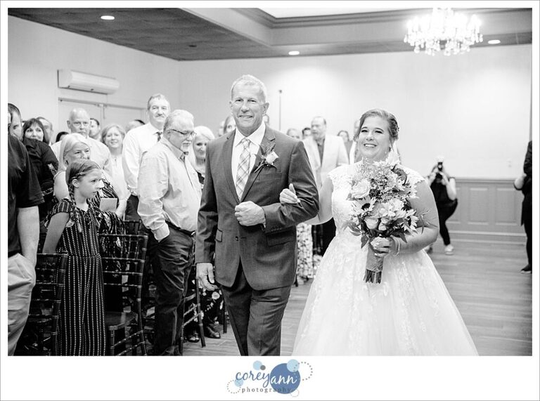 Indoor wedding ceremony at Gather at the Lakes in Akron Ohio