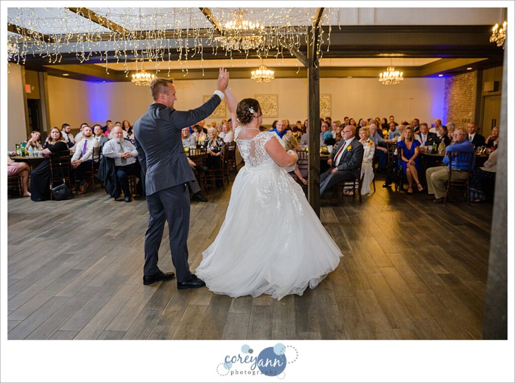 First dance at wedding reception at Gather at the Lakes