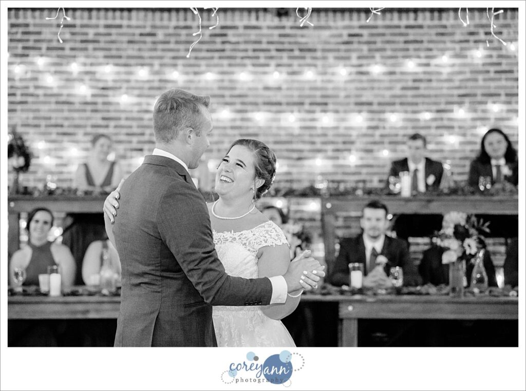 First dance at wedding reception at Gather at the Lakes