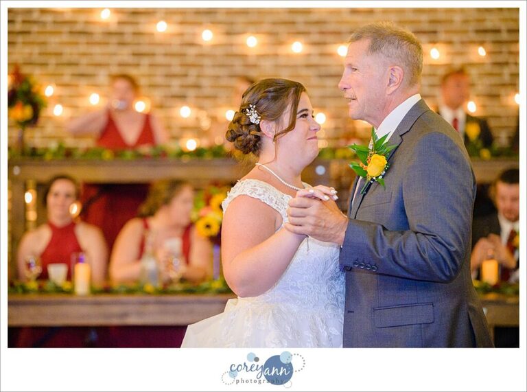 Father and Daughter dance at wedding reception at Gather at the Lakes