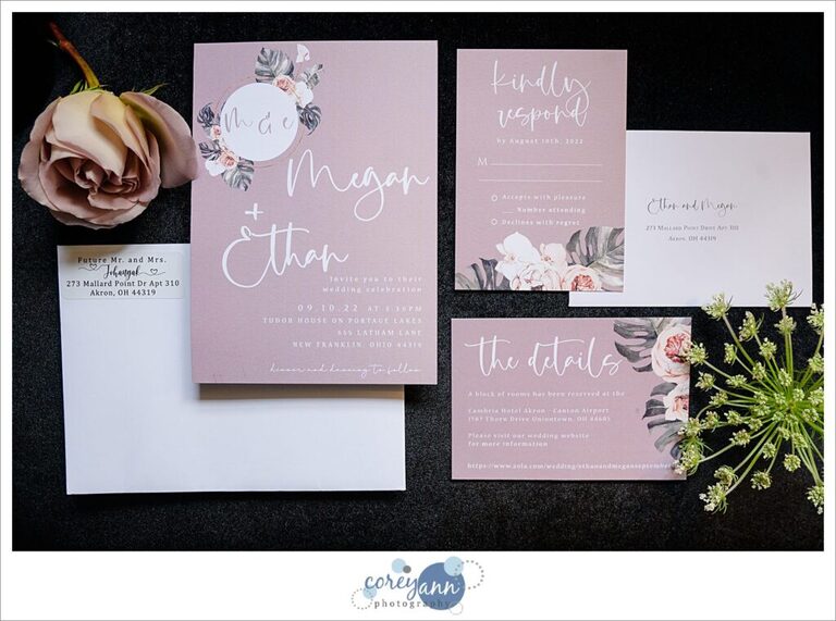 Wedding stationery invitation suite details 