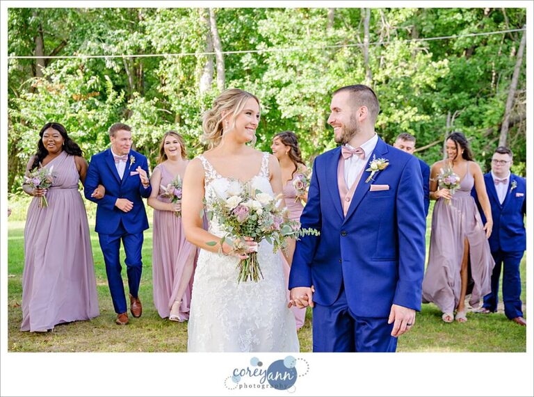 Wedding bridal party at Tudor House on Portage Lakes