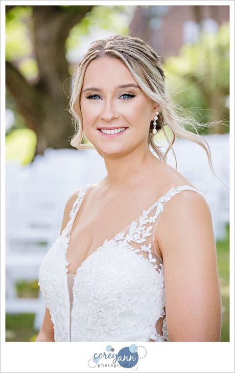 Portrait of a bride on her wedding day in Akron Ohio