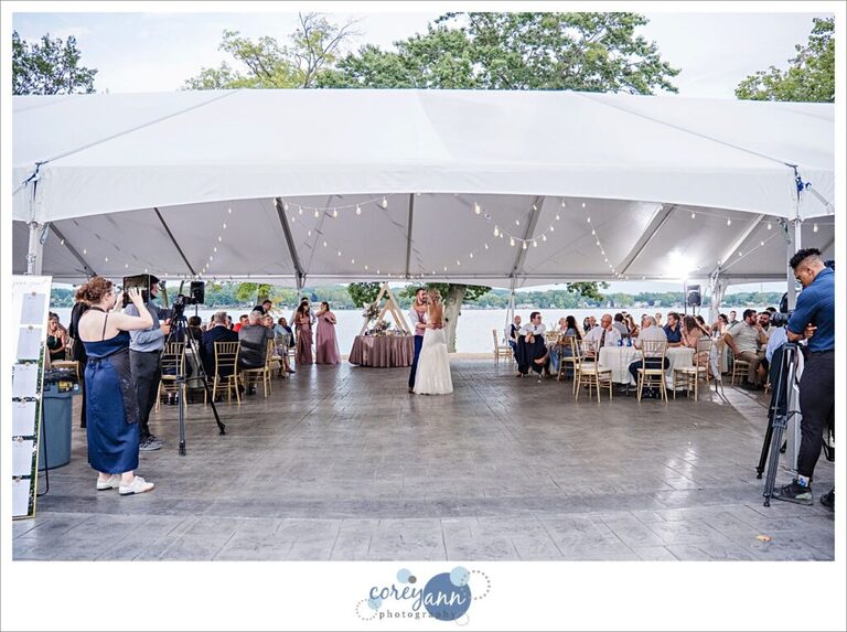 Wedding reception at Tudor House on Portage Lakes in Akron Ohio