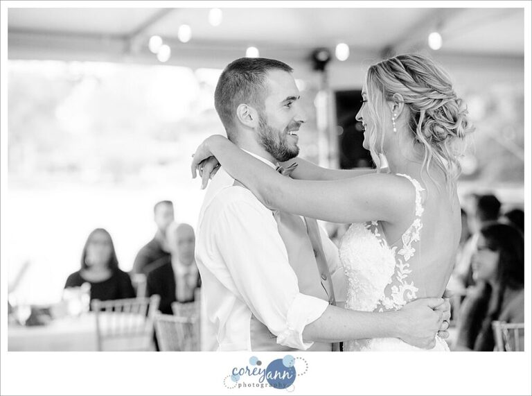 Wedding reception at Tudor House on Portage Lakes in Akron Ohio