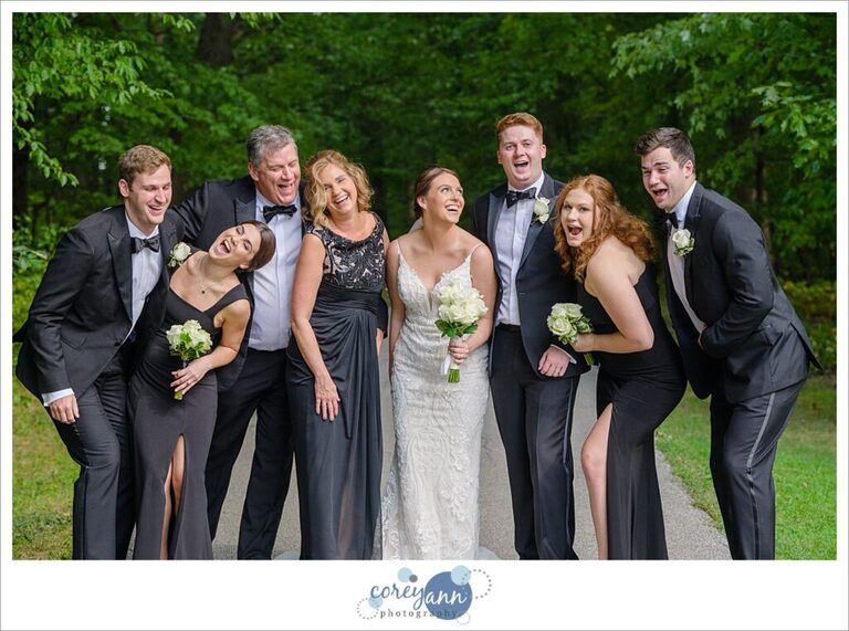 Fun portrait with family after wedding in Avon Ohio