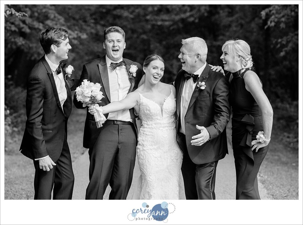 Fun portrait with family after wedding in Avon Ohio