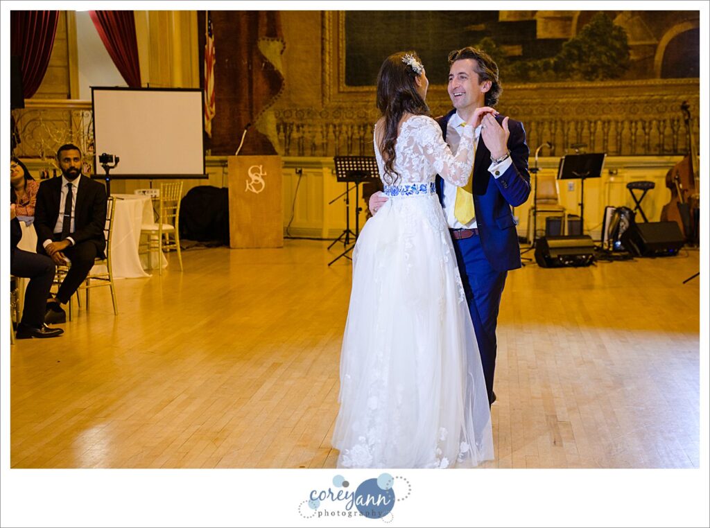 Wedding reception at Bohemian National Hall in Cleveland Ohio
