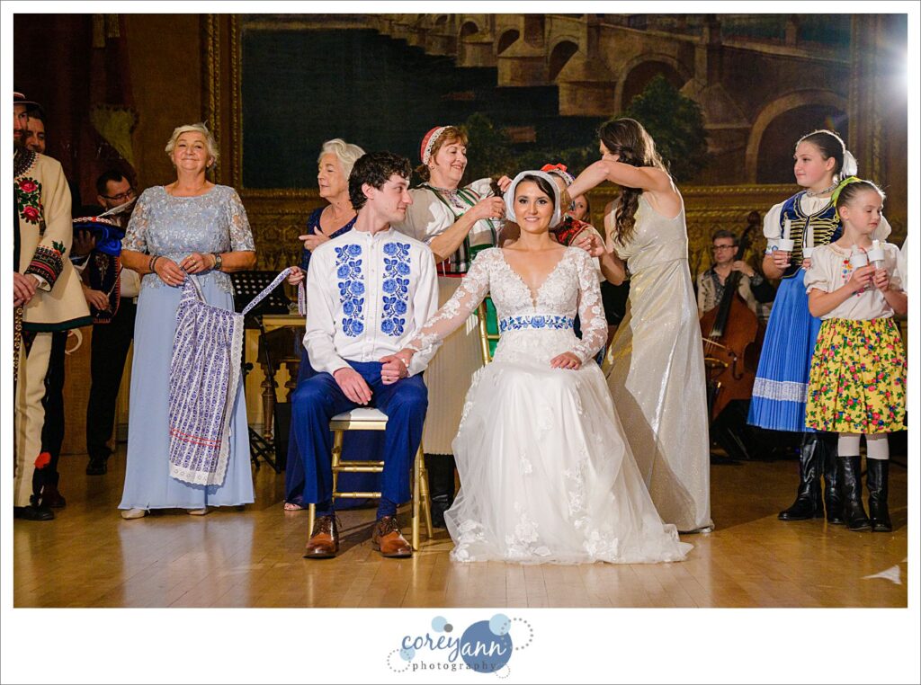 Slovakian wedding dance during reception at Bohemian National Hall in Cleveland Ohio