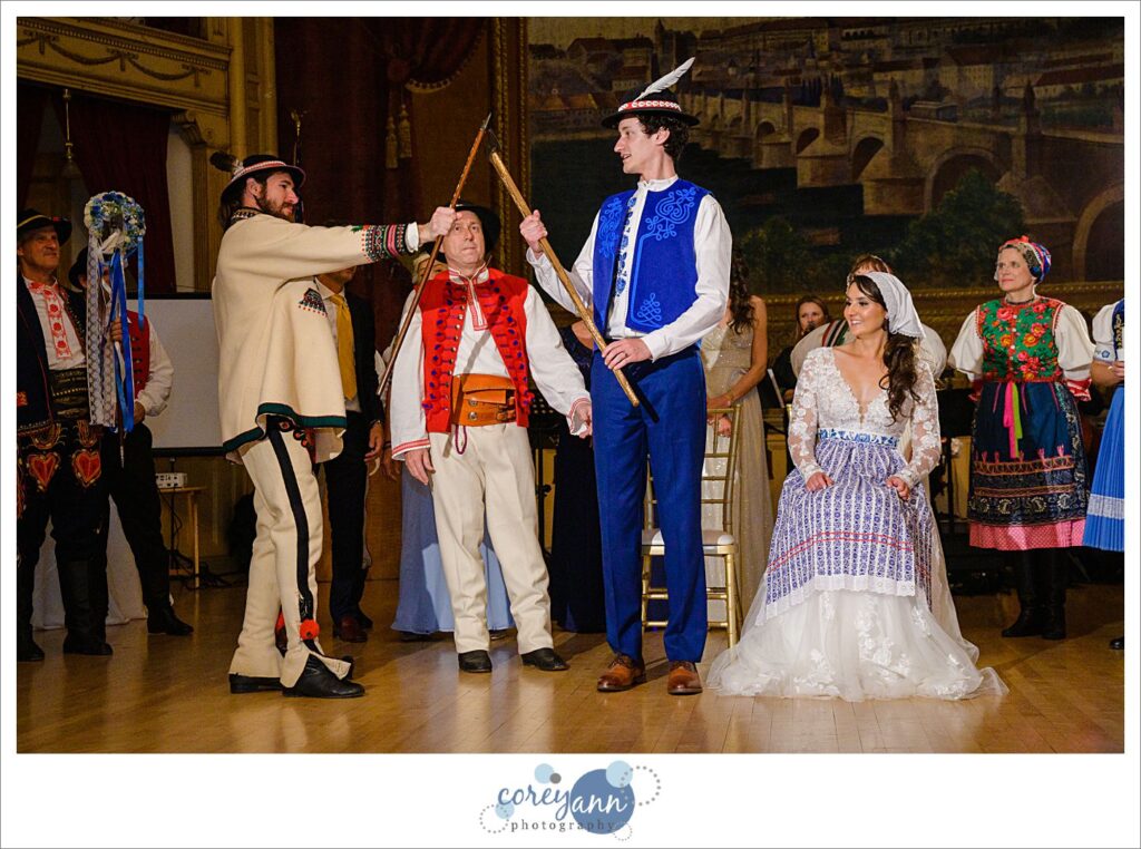 Slovakian wedding dance during reception at Bohemian National Hall in Cleveland Ohio