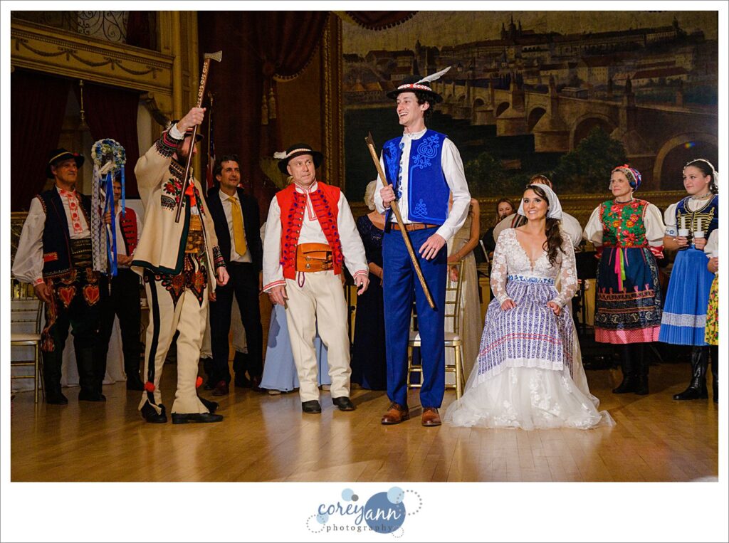Slovakian wedding dance during reception at Bohemian National Hall in Cleveland Ohio