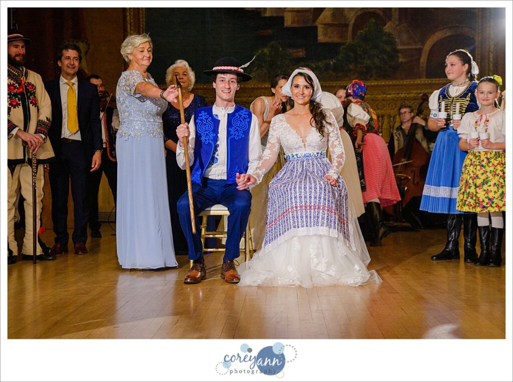 Slovakian wedding dance during reception at Bohemian National Hall in Cleveland Ohio