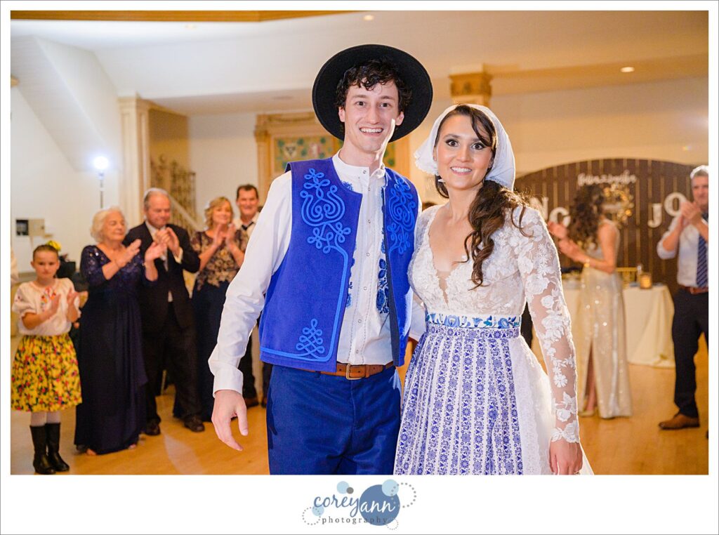 Slovakian wedding dance during reception at Bohemian National Hall in Cleveland Ohio
