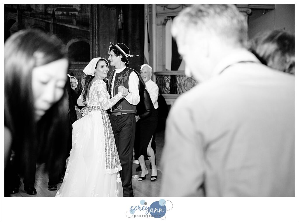 Slovakian wedding dance during reception at Bohemian National Hall in Cleveland Ohio