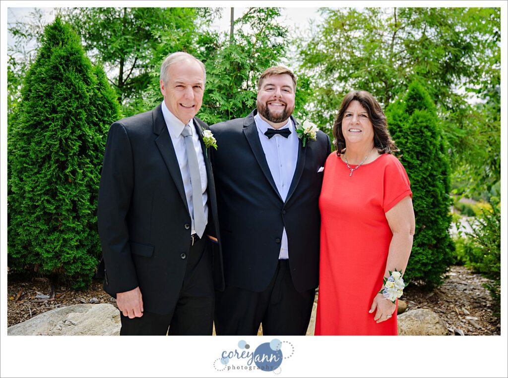 Groom and Parents before wedding at Haymaker's Mill 1875 in North Canton Oho