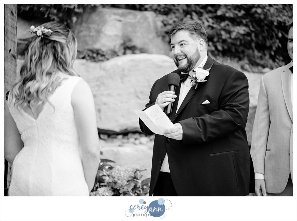 Wedding Ceremony at Haymaker's Mill 1875 in North Canton Ohio