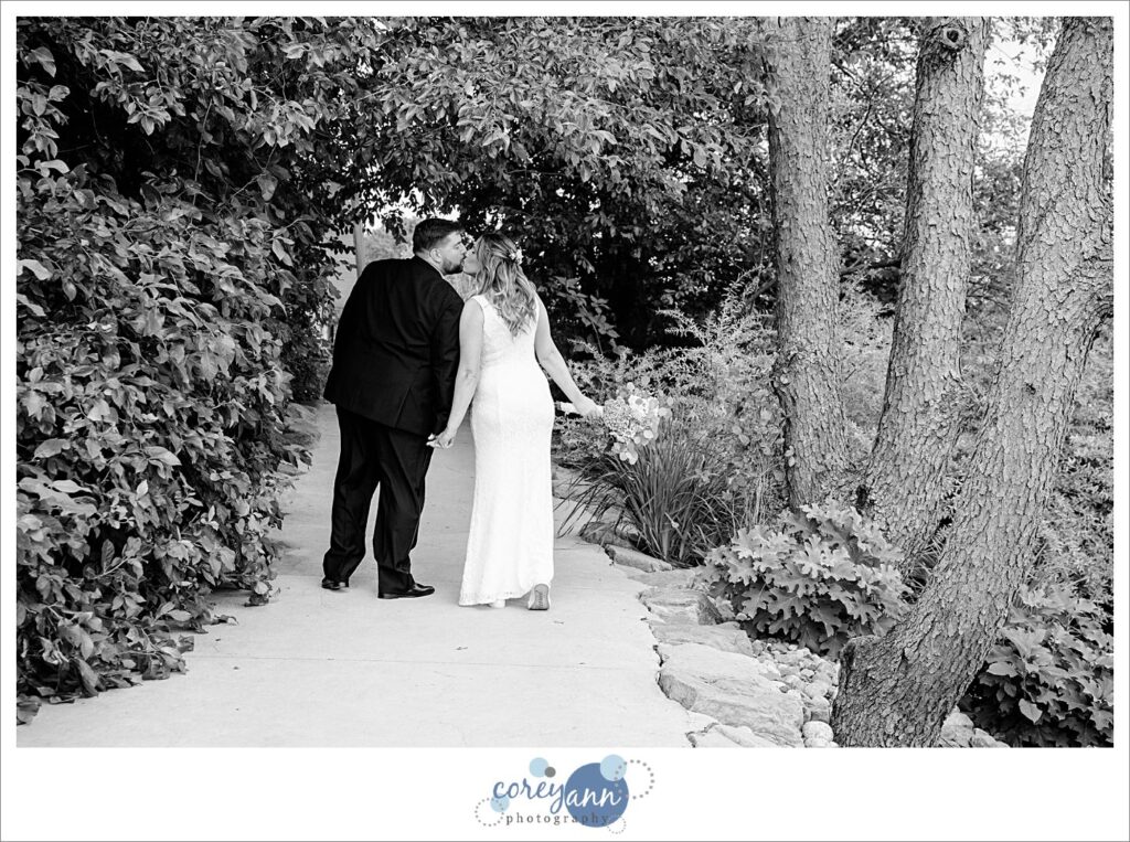 Bride and groom wedding portrait at Haymaker's Mill 1875 in North Canton Ohio